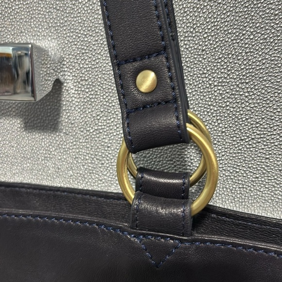 Leather Have Some Fun Today Navy Josie Tote Bag - Picture 5 of 17